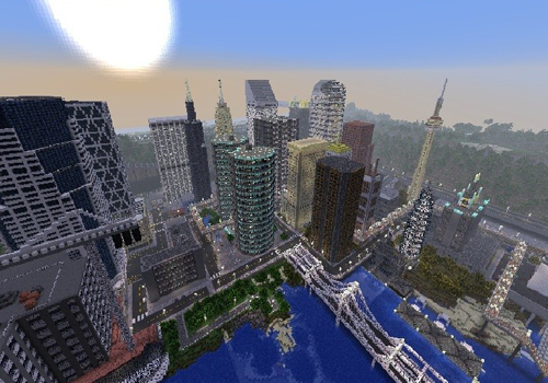 Une ville créée dans Minecraft