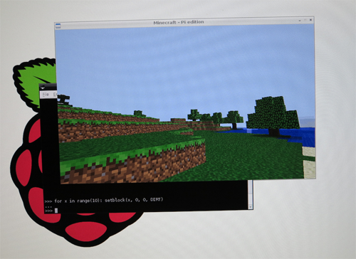 Minecraft Pi Edition : capture d'écran