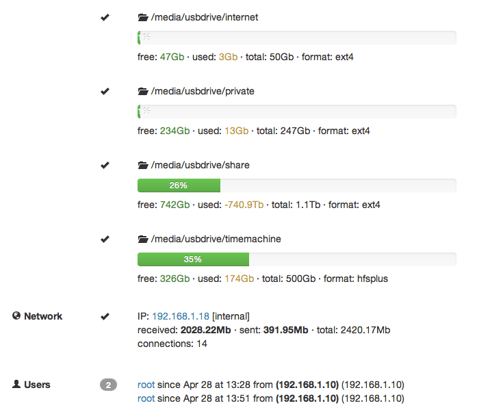 Nouvelle version de Raspcontrol sous Nginx - Page de détail